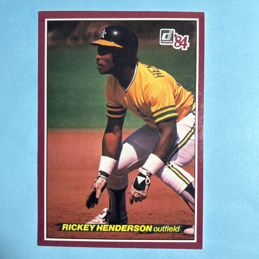 (2) 1984 Donruss Action All-Stars Oakland A’s,Rickey Henderson #9 (5x3.5)- EX/NM - Picture 4 of 5